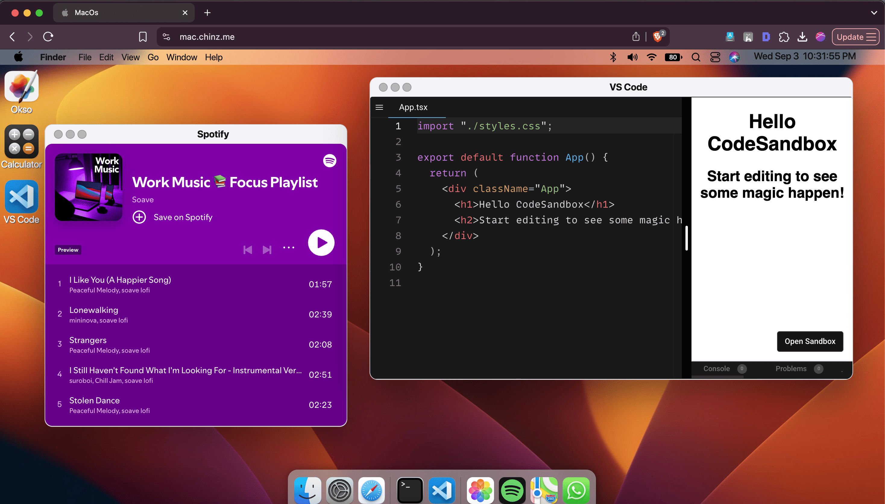 macOS-Style Web Application